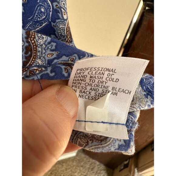 Artisan NY Womens Blue Blouse Small Paisley sleeveless striped rayon v-neck - Picture 5 of 7